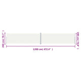 Tenda da Sole Laterale Retrattile Crema 200x1200 cm