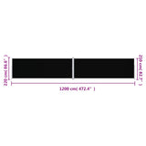 Tenda da Sole Laterale Retrattile Nera 220x1200 cm