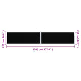 Tenda da Sole Laterale Retrattile Nera 220x1200 cm