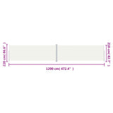 Tenda da Sole Laterale Retrattile Crema 220x1200 cm