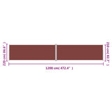 Tenda da Sole Laterale Retrattile Marrone 220x1200 cm