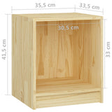 Comodino 35,5x33,5x41,5 cm in Legno Massello di Pino