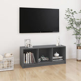 Mobile Porta TV Grigio 104x33x41 cm in Legno Massello di Pino