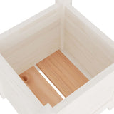 Fioriera da Giardino Bianca 31x31x31 cm Legno Massello di Pino