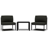 Set Divani da Giardino 3 pz con Cuscini in Alluminio Antracite