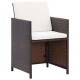 Set da Pranzo per Giardino 3 pz con Cuscini Marrone