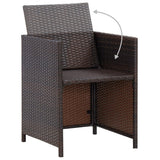 Set da Pranzo per Giardino 3 pz con Cuscini Marrone