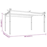 Pergola da Giardino con Tetto Retrattile 4x3 m Antracite