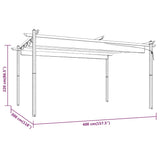 Pergola da Giardino con Tetto Retrattile 4x3 m Tortora