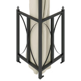Gazebo con Teli Laterali e Doppio Tetto 3x3 m Crema
