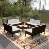 Set Divani da Giardino 9 pz con Cuscini in Polyrattan Nero