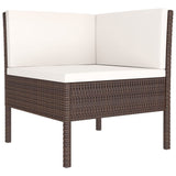 Set Divani da Giardino 9 pz con Cuscini in Polyrattan Marrone
