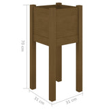 Fioriere 2 pz Ambra 31x31x70 cm in Legno Massello di Pino