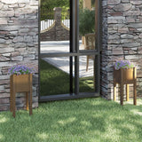 Fioriere 2 pz Ambra 31x31x70 cm in Legno Massello di Pino