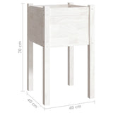 Fioriere da Giardino 2 pz Bianche 40x40x70 cm in Legno di Pino