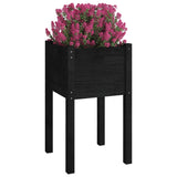 Fioriera da Giardino Nera 40x40x70 cm in Legno Massello di Pino