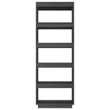 Libreria/Divisorio Grigio 60x35x167cm in Legno Massello di Pino