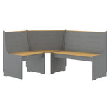 Set da Pranzo 3pz REINE Marrone ambra e Grigio in Legno di Pino