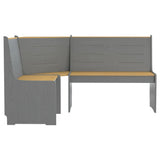 Set da Pranzo 3pz REINE Marrone ambra e Grigio in Legno di Pino