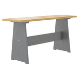 Set da Pranzo 3pz REINE Marrone ambra e Grigio in Legno di Pino