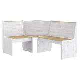 Set da Pranzo 3pz REINE Marrone ambra e Bianco in Legno di Pino