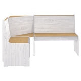 Set da Pranzo 3pz REINE Marrone ambra e Bianco in Legno di Pino