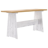 Set da Pranzo 3pz REINE Marrone ambra e Bianco in Legno di Pino