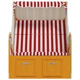 Strandkorb con Tettoia Polyrattan e Legno Massello Rosso Bianco
