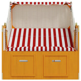 Strandkorb con Tettoia Polyrattan e Legno Massello Rosso Bianco