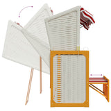 Strandkorb con Tettoia Polyrattan e Legno Massello Rosso Bianco