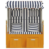 Strandkorb con Cuscini in Polyrattan Legno Massello Bianco Blu