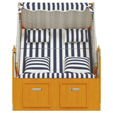 Strandkorb con Cuscini in Polyrattan Legno Massello Bianco Blu