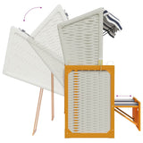 Strandkorb con Cuscini in Polyrattan Legno Massello Bianco Blu