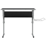 Scrivania Nera e Grigia 110x53x(58-87) cm truciolato e Acciaio