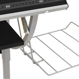 Scrivania Nera e Grigia 110x53x(58-87) cm truciolato e Acciaio