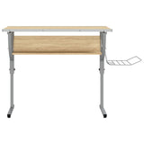 Scrivania Sonoma e Grigio 110x53x(58-87) cm truciolato Acciaio