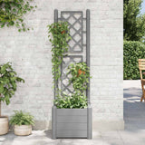 Fioriera da Giardino con Graticcio 43x43x142cm PP Grigio Pietra