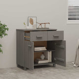 Credenza HAMAR Grigio Chiaro 79x40x80 cm Legno Massello di Pino