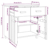 Credenza HAMAR Grigio Chiaro 79x40x80 cm Legno Massello di Pino