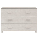 Credenza HAMAR Bianca 113x40x80 cm in Legno Massello di Pino