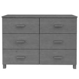 Credenza HAMAR Grigio Scuro 113x40x80 cm Legno Massello di Pino