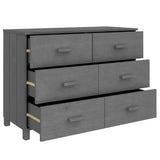 Credenza HAMAR Grigio Scuro 113x40x80 cm Legno Massello di Pino