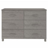 Credenza HAMAR Grigio Chiaro 113x40x80cm Legno Massello di Pino