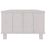 Tavolino HAMAR Bianco 100x55x35 cm in Legno Massello di Pino