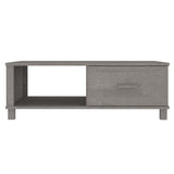 Tavolino HAMAR Grigio Chiaro 100x55x35cm Legno Massello di Pino
