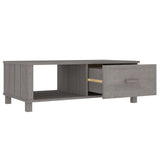 Tavolino HAMAR Grigio Chiaro 100x55x35cm Legno Massello di Pino