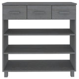 Consolle HAMAR Grigio Scuro 90x35x90 cm Legno Massello di Pino