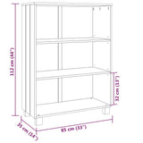 Libreria HAMAR Grigio Scuro 85x35x112 cm Legno Massello di Pino