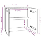 Credenza HAMAR Bianca 85x35x80 cm in Legno Massello di Pino