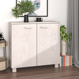 Credenza HAMAR Bianca 85x35x80 cm in Legno Massello di Pino